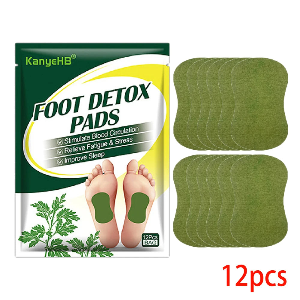 12/24/60PCS Detox Foot Patches Pads Feet Body Toxins Cleansing Relieve Stress Help Sleeping for Running Yoga Fitness Exercise